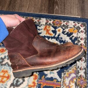 L.L. Bean Rugged Cozy Women's Brown Ankle Snow Boots Mid Side-Zip Casual Sz 8.5